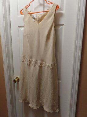 *NWT* Evan Picone 16 L Dress *Flapper* Beaded Drop Waist V Neck Lined Sleeveless